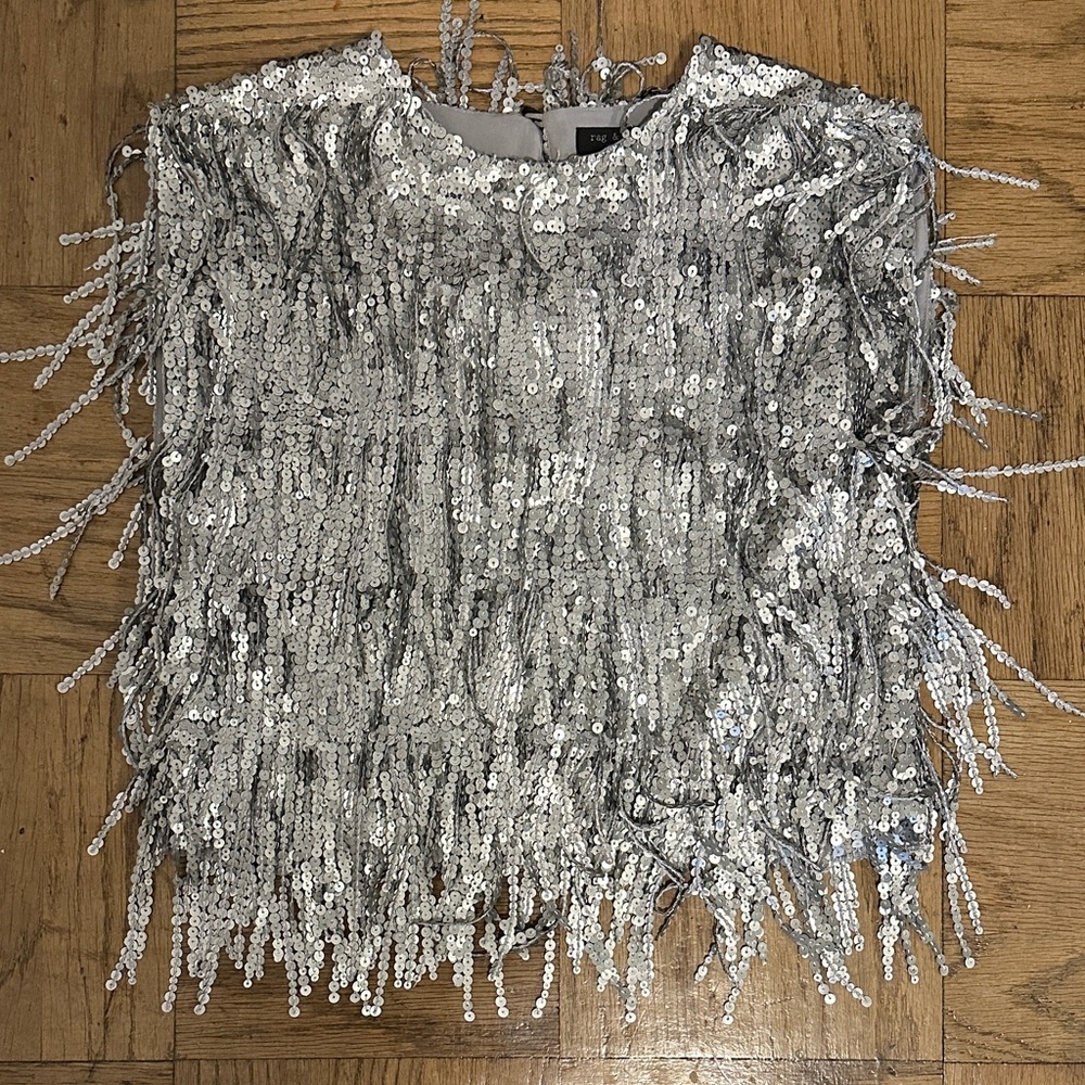 Billie Sequined Tassel Top